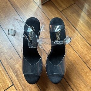 Used 8 Inch Glitter Sandal Pleaser Heels